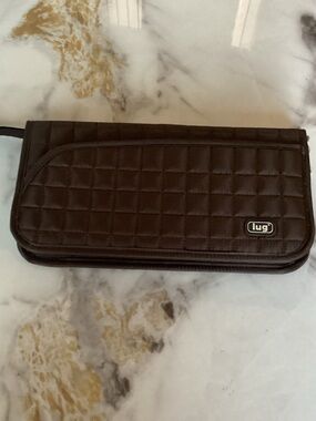 lug Quilted Dark Brown Wristlet Wallet